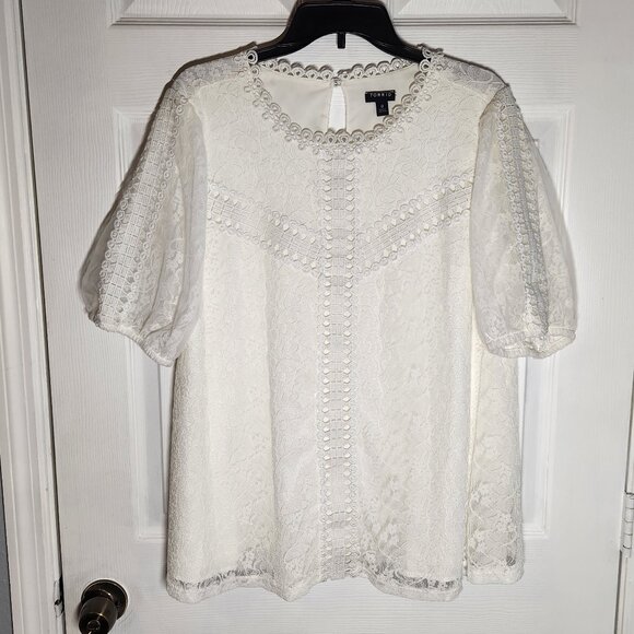 Torrid Lace Puff Short Sleeve Blouse - Size 0 (0X – 12/L) - Picture 1 of 9